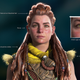 A close up shot of Aloy's character model in Horizon Forbidden West for PS5.